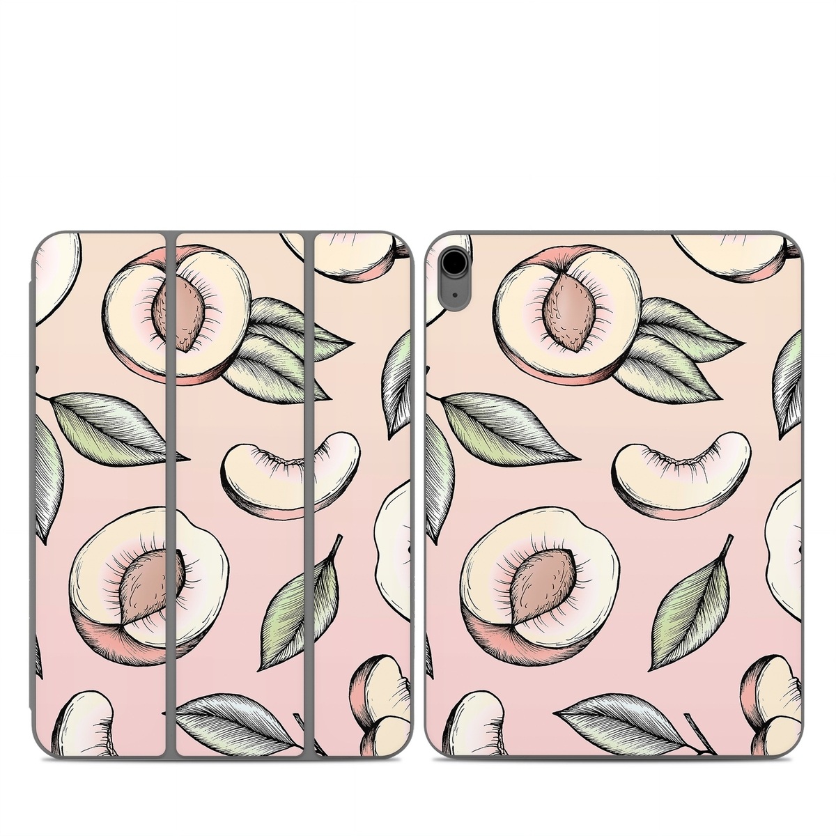 Smart Folio for iPad Series Skin design of Pattern, Leaf, Botany, Organism, Design, Plant, Illustration, Clip art, with pink, green, yellow, orange colors