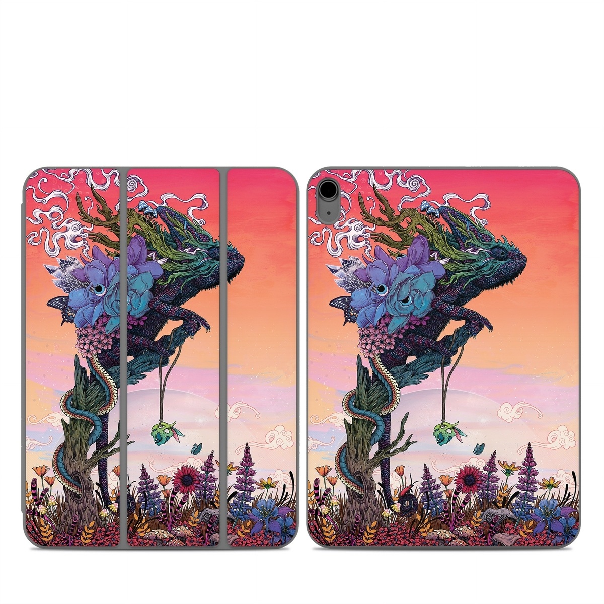 Smart Folio for iPad Series Skin design of Illustration, Fictional character, Fiction, Art, Organism, Plant, Tree, Graphic design, Cg artwork, with red, orange, green, purple, white, blue, brown colors