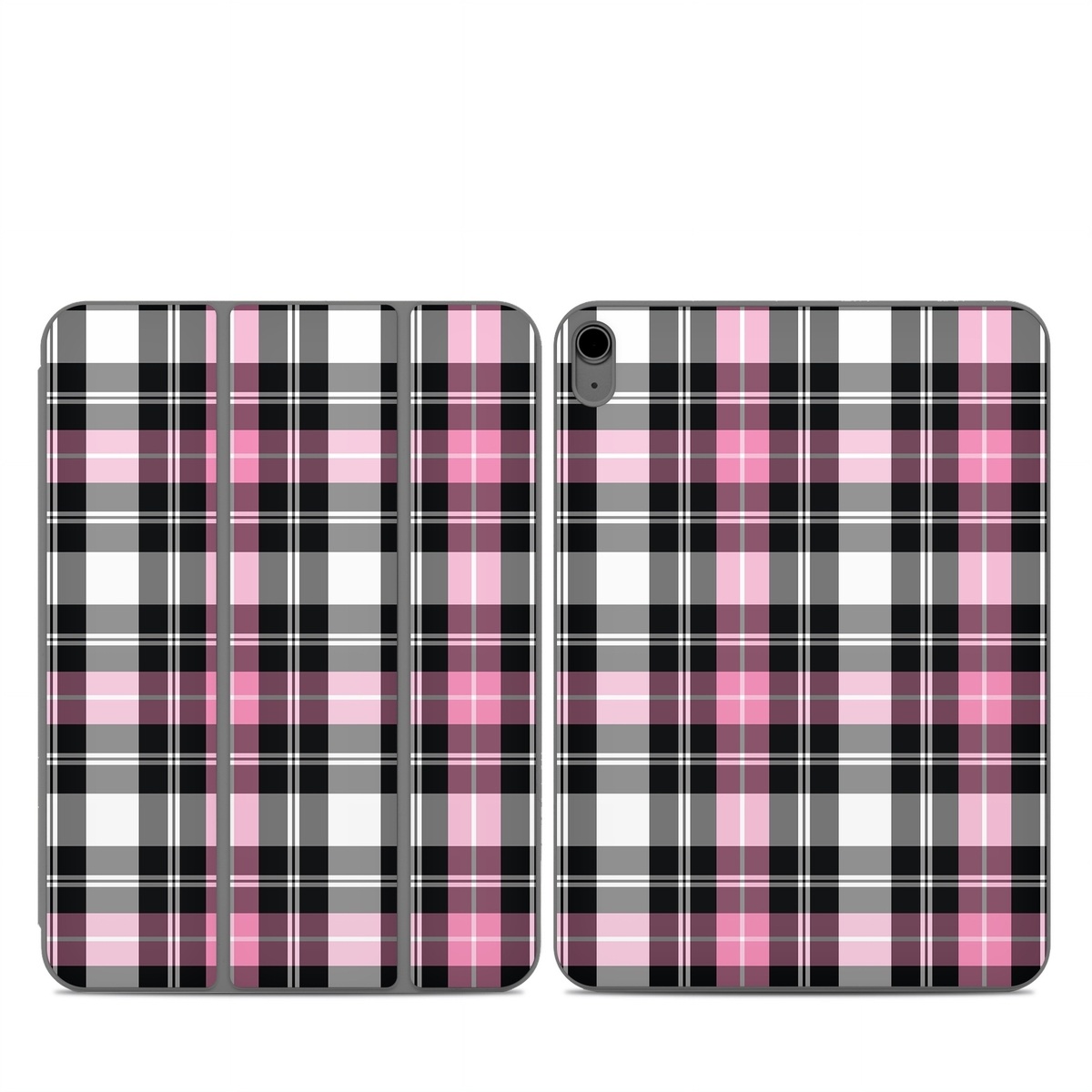 Smart Folio for iPad Series Skin design of Plaid, Tartan, Pattern, Pink, Purple, Violet, Line, Textile, Magenta, Design, with black, gray, pink, red, white, purple colors