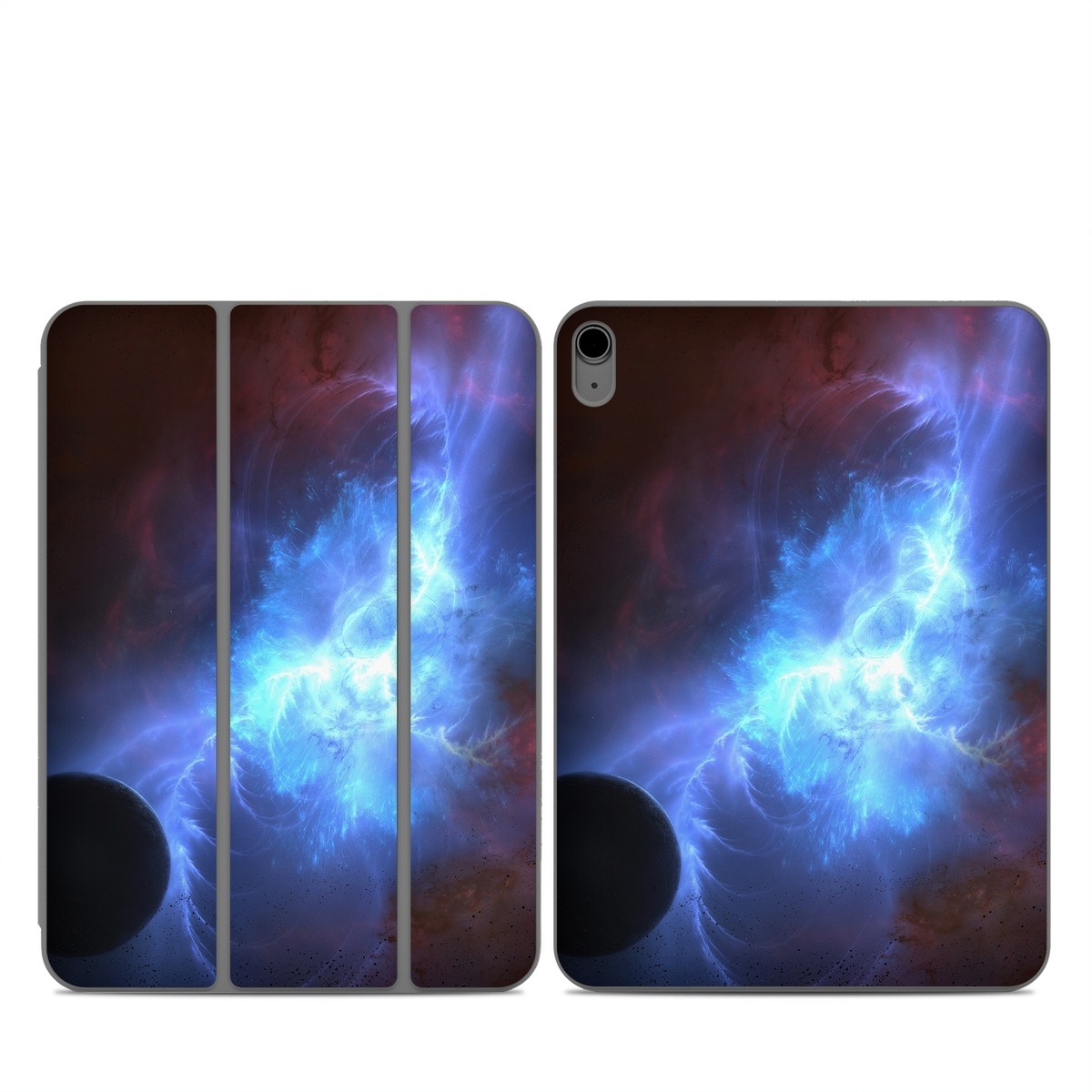 Smart Folio for iPad Series Skin design of Sky, Atmosphere, Outer space, Space, Astronomical object, Fractal art, Universe, Electric blue, Art, Organism, with black, blue, purple colors