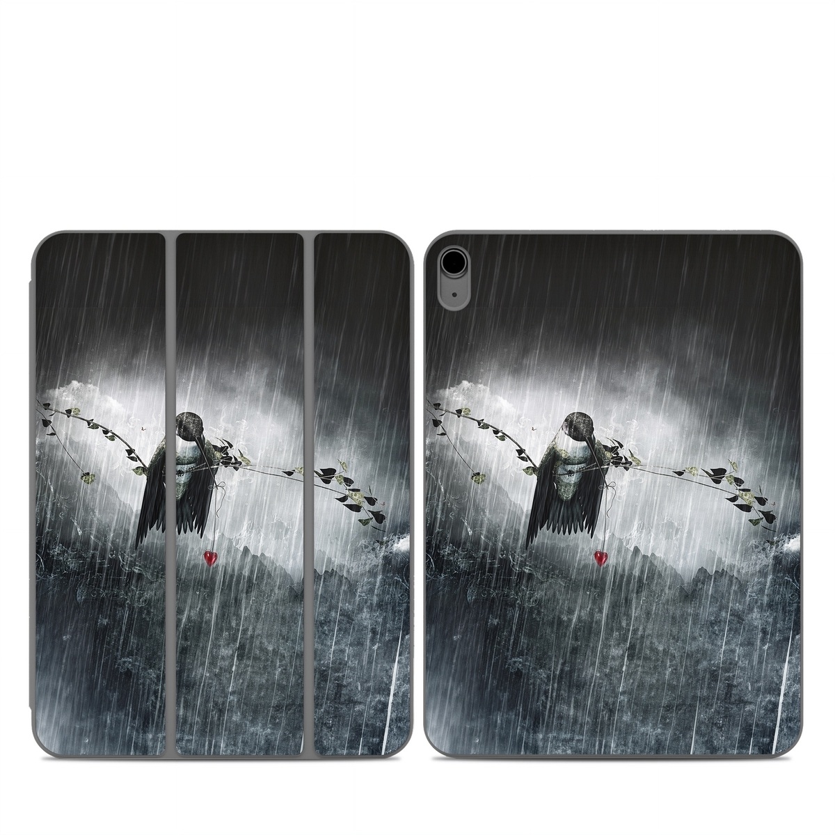 Smart Folio for iPad Series Skin design of Water, Cg artwork, Graphic design, Fictional character, Darkness, Illustration, with black, gray, white, red colors