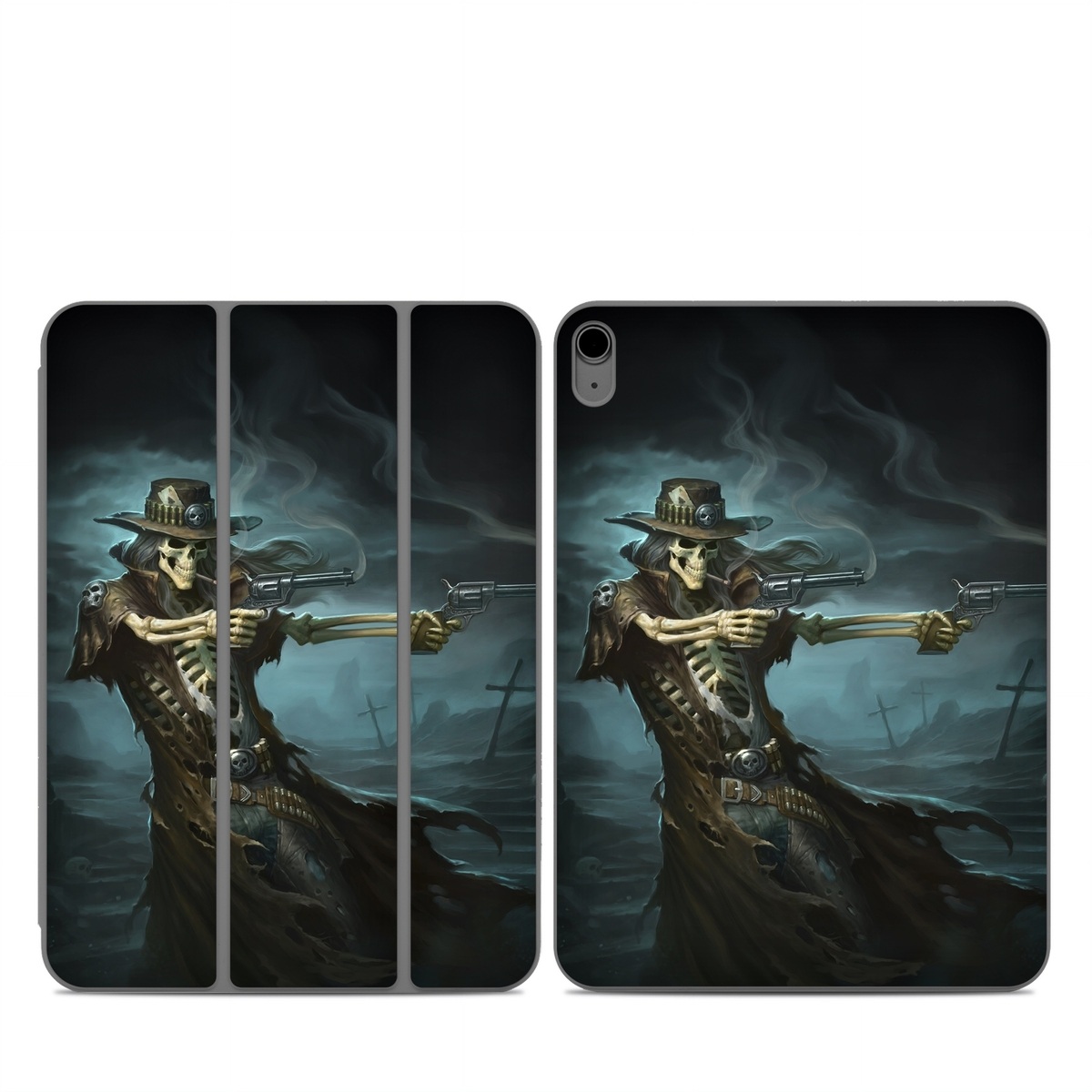 Smart Folio for iPad Series Skin design of Cg artwork, Action-adventure game, Darkness, Illustration, Games, Adventure game, Pc game, Woman warrior, Digital compositing, Fictional character, with black, white, blue, gray colors