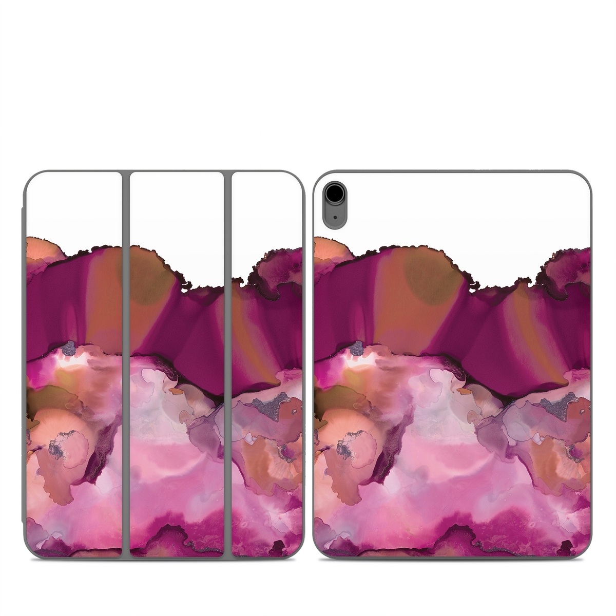 Smart Folio for iPad Series Skin design of Purple, Pink, Watercolor paint, Magenta, Illustration, Art, with white, red, pink, white colors