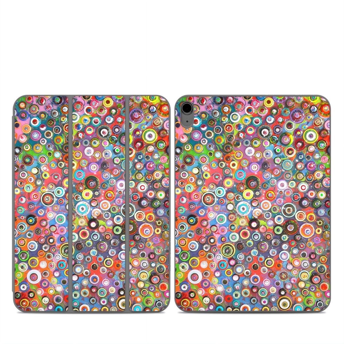 Smart Folio for iPad Series Skin design of Pattern, Design, Textile, Visual arts, Circle, Art, with red, pink, blue, green, yellow, blue, orange colors