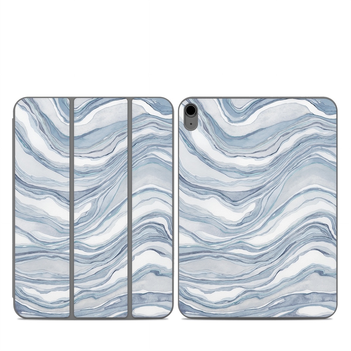 Smart Folio for iPad Series Skin design of Water, Liquid, Azure, Fluid, Grey, Aqua, Pattern, Wind wave, Electric blue, Wind, with blue, white colors