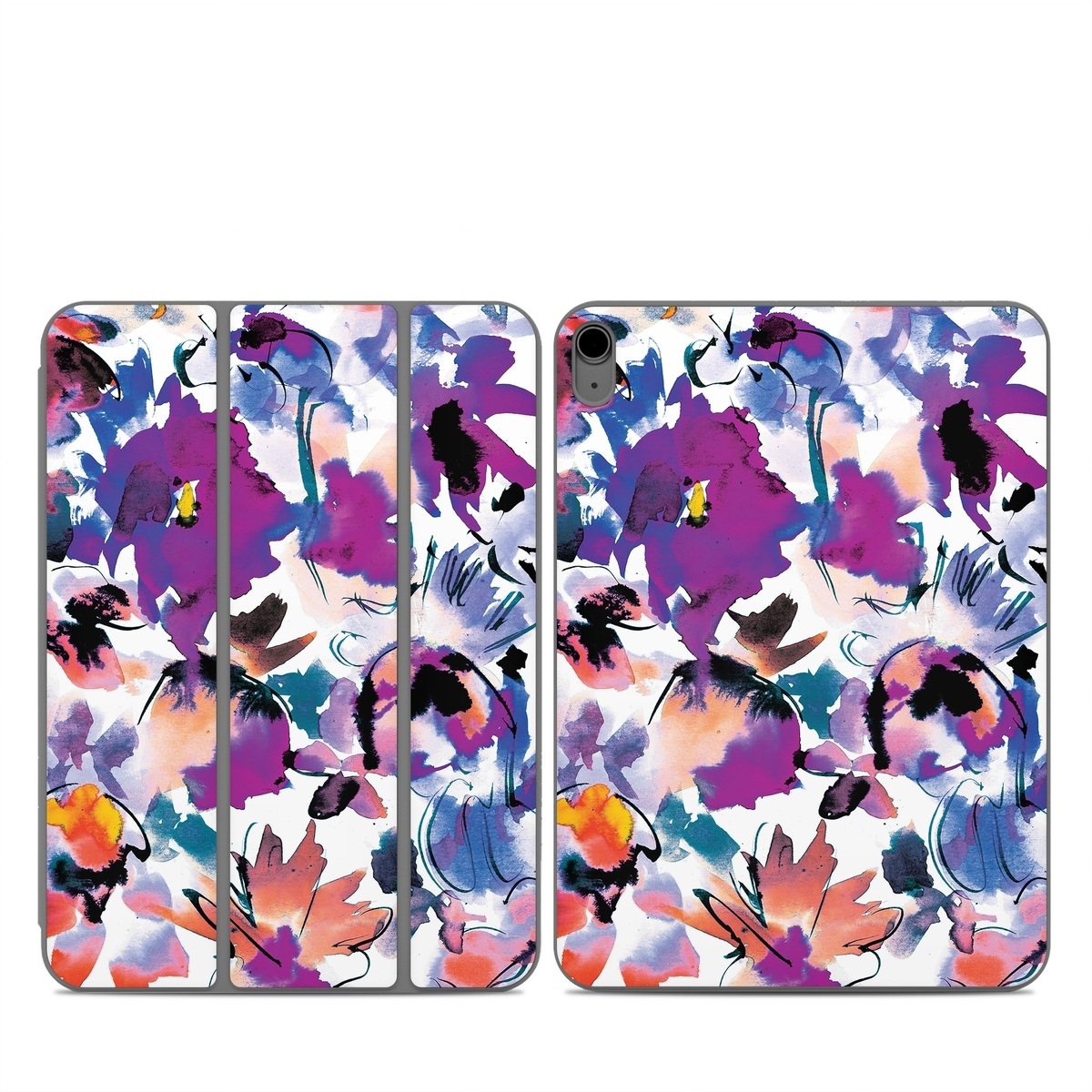 Smart Folio for iPad Series Skin design of Product, Purple, Illustration, Graphic design, Plant, Clip art, Flower, Graphics, Wildflower, Watercolor paint, with white, purple, pink, yellow, blue, black colors