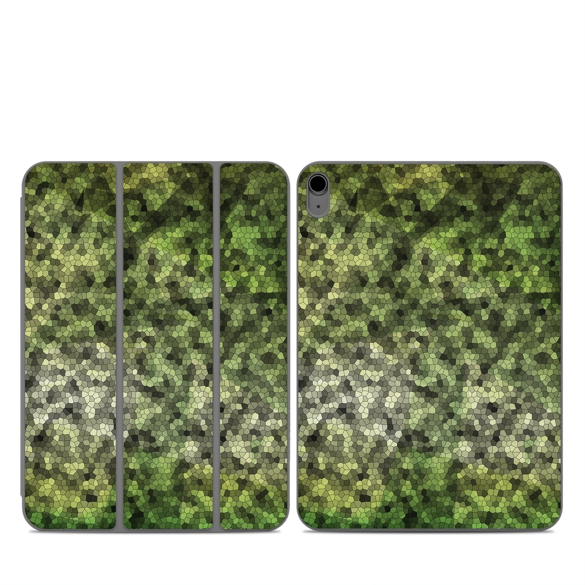 Smart Folio for iPad Series Skin design of Green, Grass, Leaf, Plant, Pattern, Groundcover, with black, white, green, gray colors