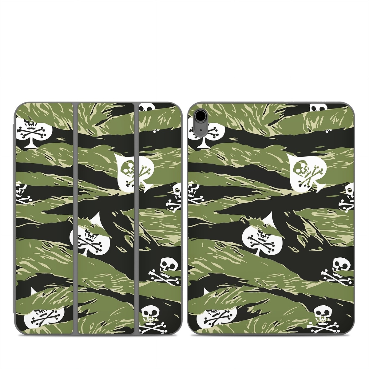 Smart Folio for iPad Series Skin design of Military camouflage, Pattern, Leaf, Illustration, Design, Tree, Camouflage, Plant, Art, Branch, with black, white, green colors