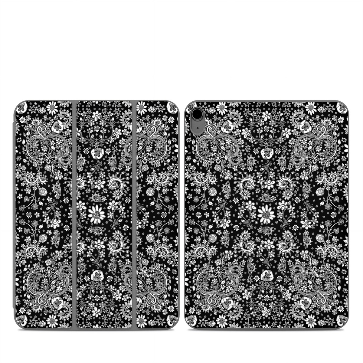 Smart Folio for iPad Series Skin design of Pattern, Monochrome, Design, Black-and-white, Visual arts, Textile, Motif, Monochrome photography, Symmetry, with black, white colors