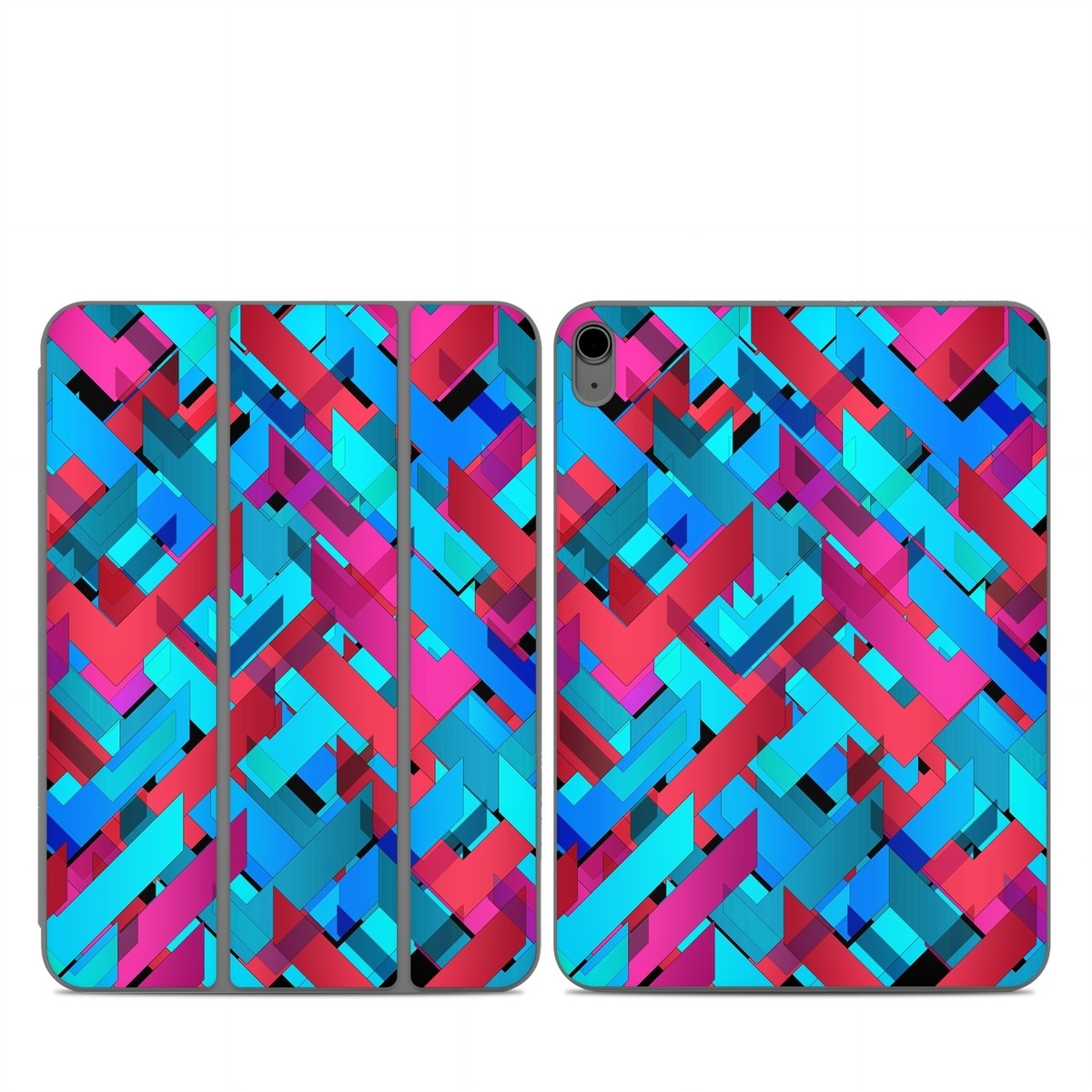 Smart Folio for iPad Series Skin design of Pattern, Turquoise, Line, Teal, Magenta, Design, Textile, Symmetry, Colorfulness, with blue, red, purple, black colors