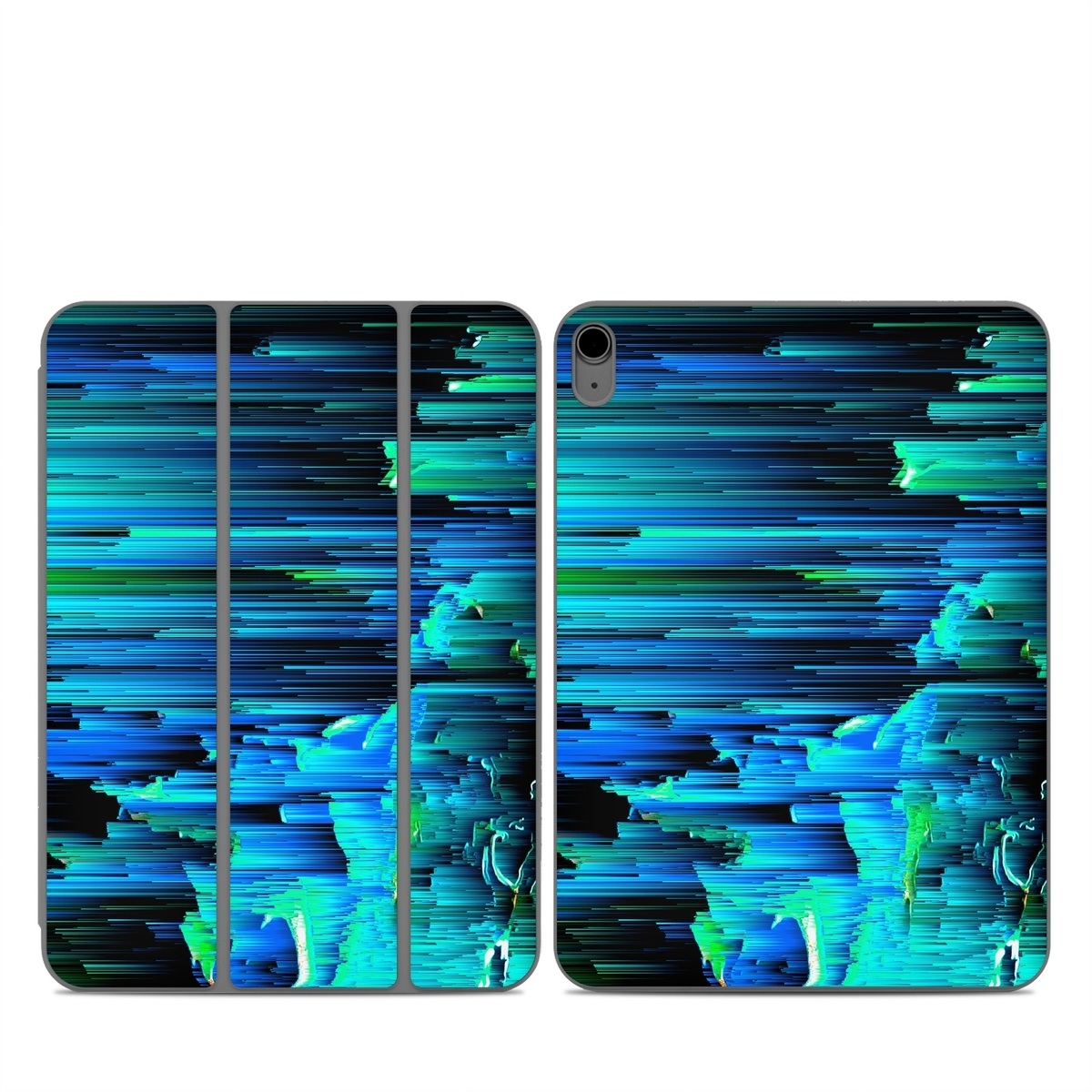 Smart Folio for iPad Series Skin design of Blue, Green, Turquoise, Light, Colorfulness, Electric blue, with blue, green, black, white colors