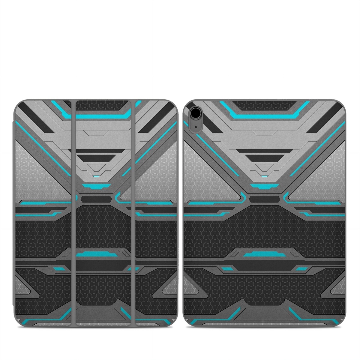 Smart Folio for iPad Series Skin design of Blue, Turquoise, Pattern, Teal, Symmetry, Design, Line, Automotive design, Font, with black, gray, blue colors