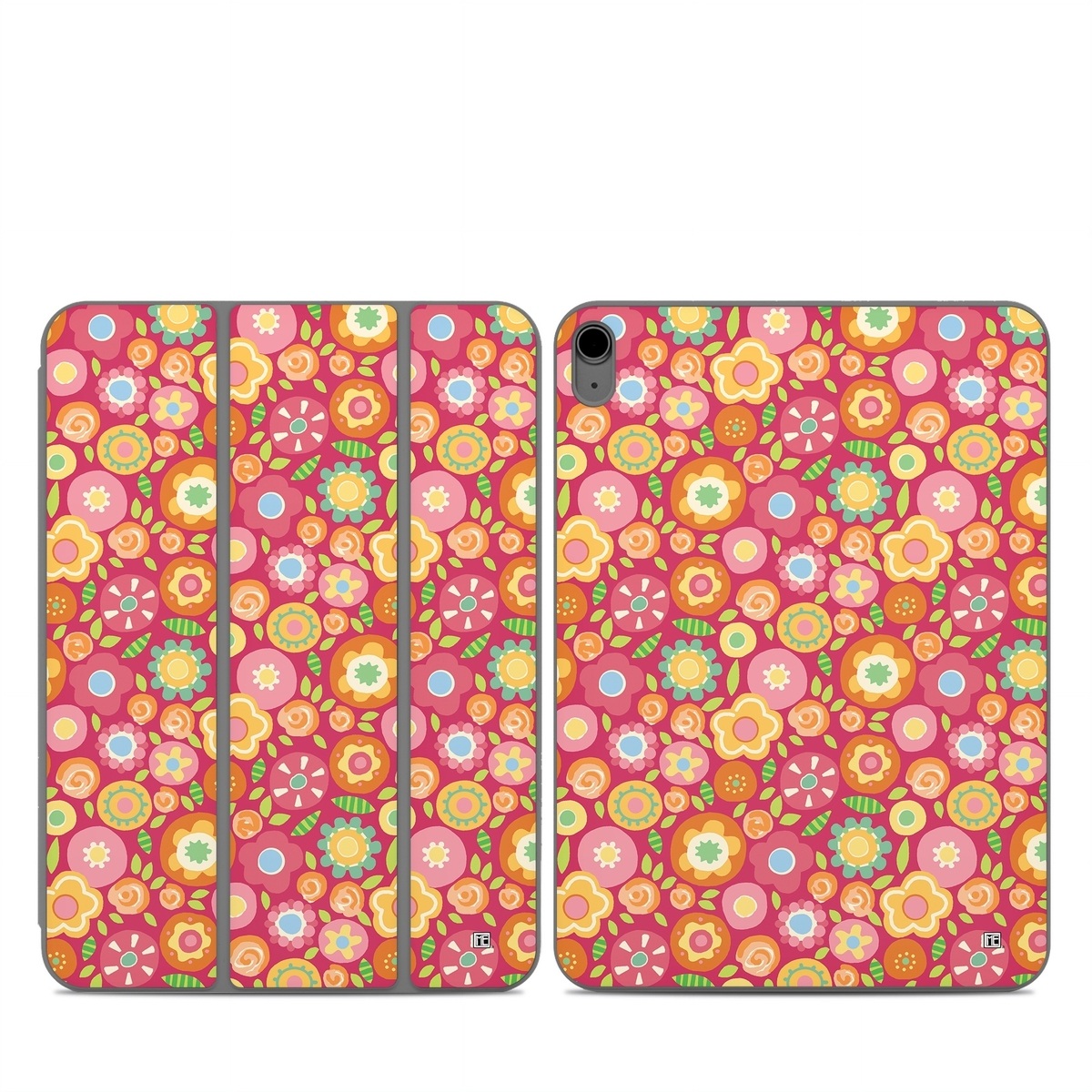 Smart Folio for iPad Series Skin design of Orange, Pattern, Design, Circle, with red, pink, green, gray, orange, purple colors