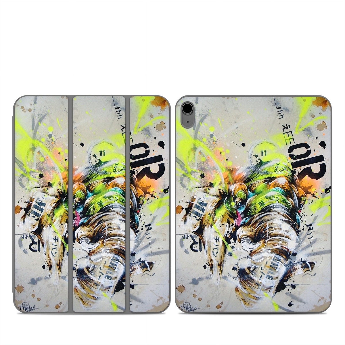 Smart Folio for iPad Series Skin design of Watercolor paint, Graphic design, Illustration, Acrylic paint, Art, Modern art, Painting, Visual arts, Paint, Graphics, with gray, black, green, red, blue colors