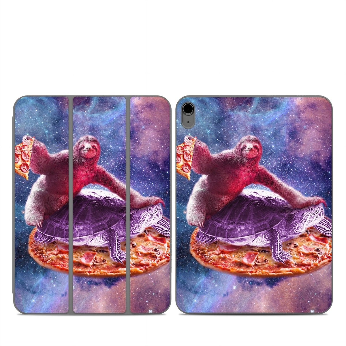 Smart Folio for iPad Series Skin design of Illustration, Pink, Turtle, Art, Sea turtle, Space, Painting, Fictional character, Tortoise, with black, white, blue, gray, red, yellow colors