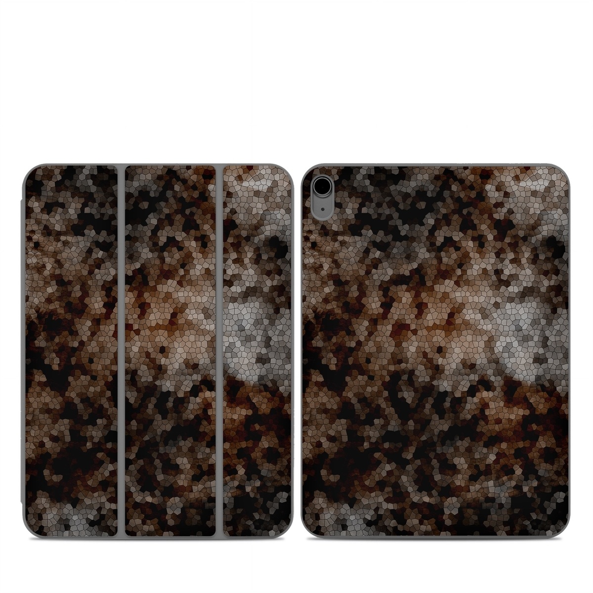 Smart Folio for iPad Series Skin design of Brown, Design, Soil, Pattern, Rock, Rust, Granite, Metal, with black, white, gray, brown colors