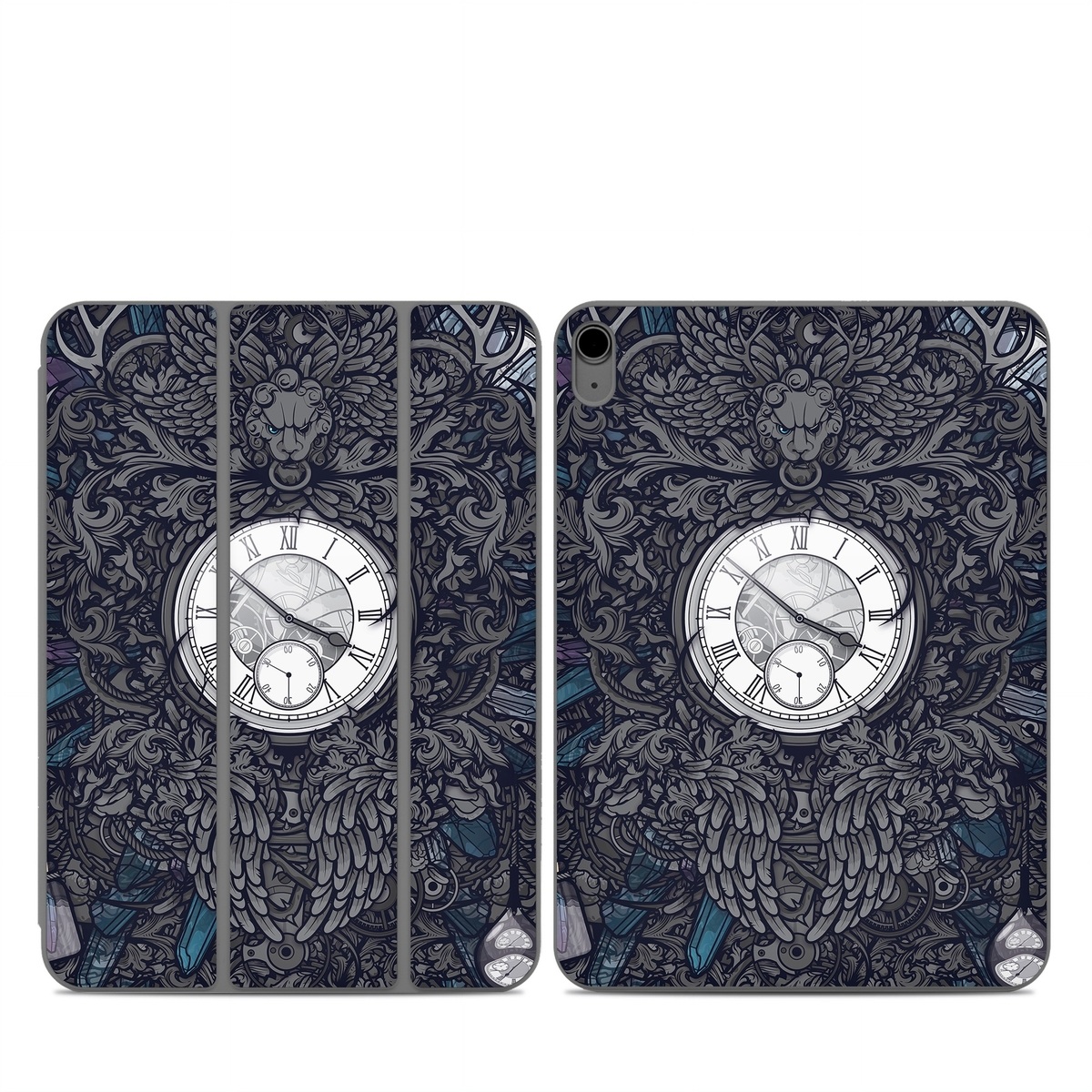 Smart Folio for iPad Series Skin design of Blue, Pattern, Psychedelic art, Design, Circle, Art, Font, Graphic design, Visual arts, Illustration, with black, gray colors