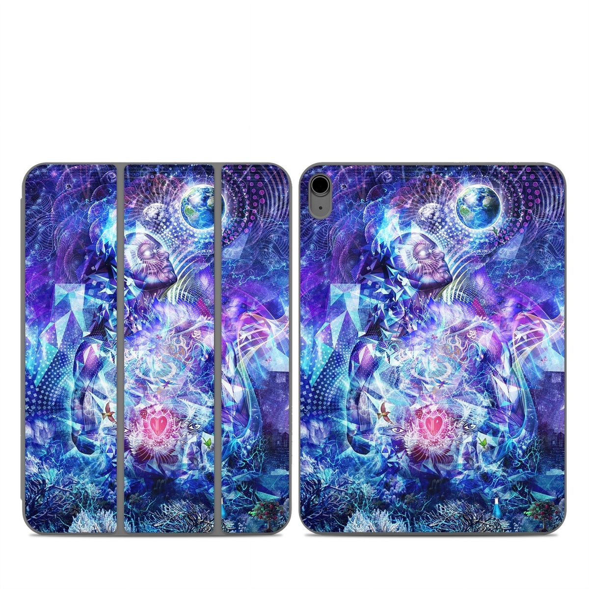 Smart Folio for iPad Series Skin design of Blue, Purple, Violet, Lavender, Majorelle blue, Psychedelic art, Electric blue, Organism, Art, Design, with blue, green, purple, red, pink colors