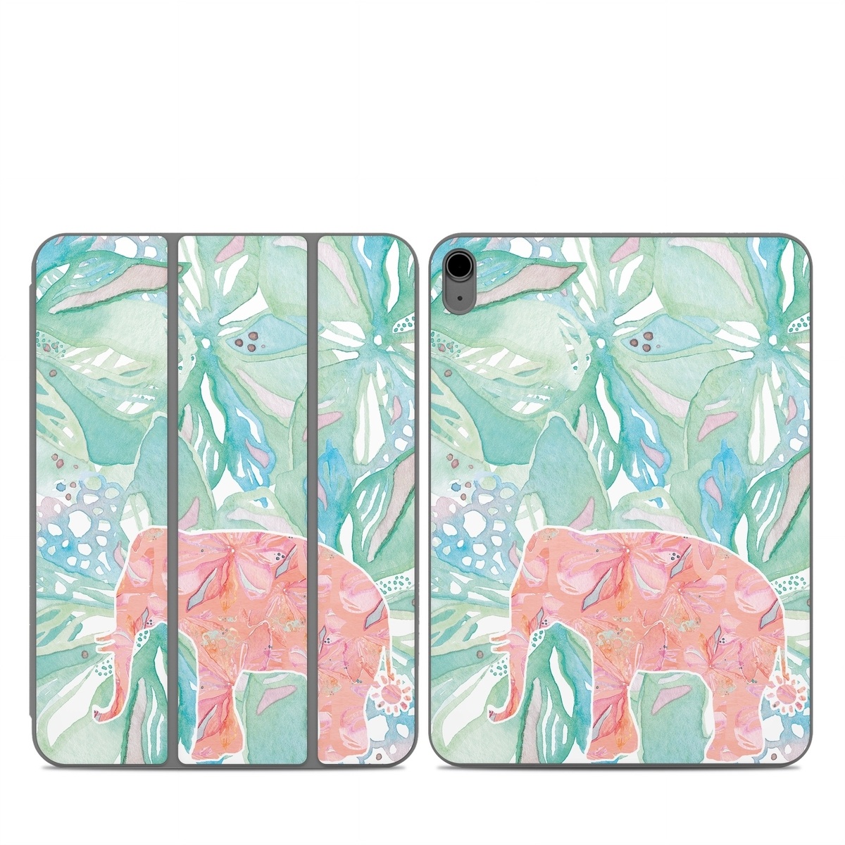 Smart Folio for iPad Series Skin design of Aqua, Turquoise, Pattern, Wrapping paper, Design, Illustration, Plant, Gift wrapping, Art, with blue, pink, white, green colors