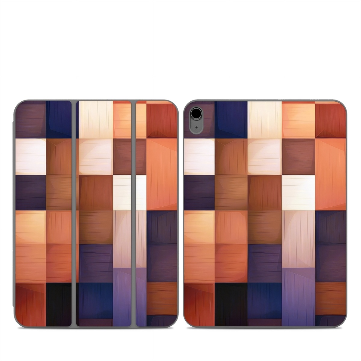 Smart Folio for iPad Series Skin design of Brown, Light, Rectangle, Product, Wood, Blue, Orange, Amber, Textile, Wood stain, with yellow, orange, red, black, brown, blue, purple colors