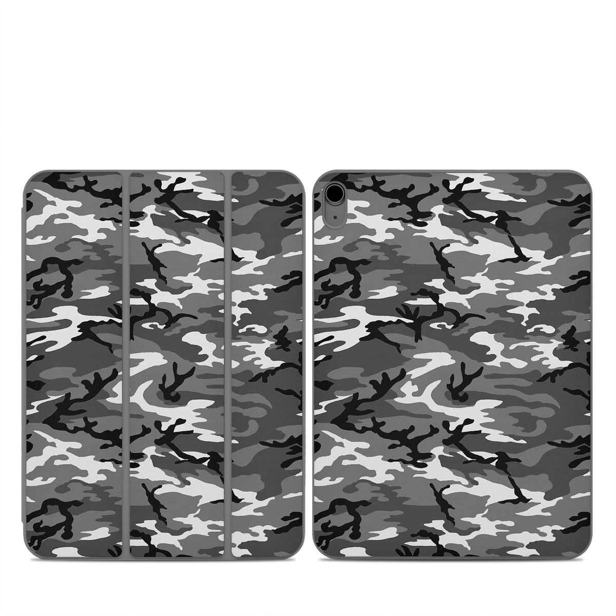 Smart Folio for iPad Series Skin design of Military camouflage, Pattern, Clothing, Camouflage, Uniform, Design, Textile, with black, gray colors