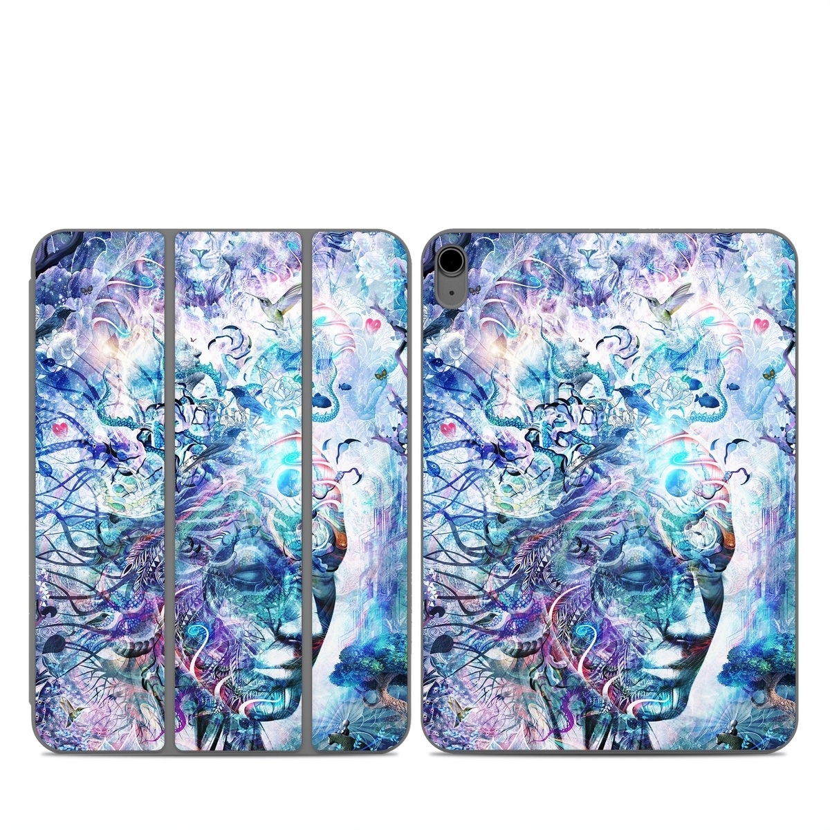 Smart Folio for iPad Series Skin design of Psychedelic art, Water, Fractal art, Art, Pattern, Graphic design, Design, Illustration, Electric blue, Visual arts, with blue, purple, green, red, gray, white colors