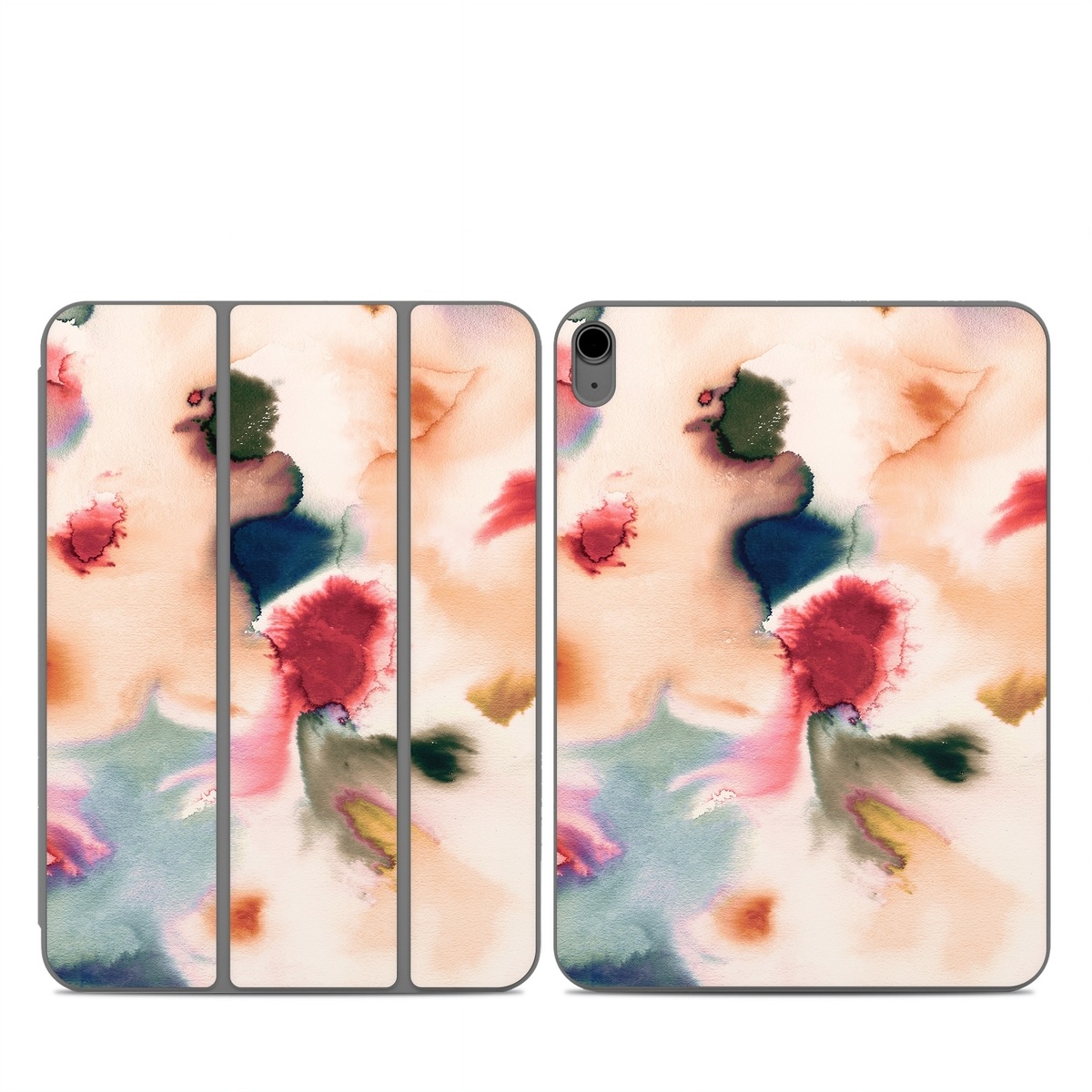 Smart Folio for iPad Series Skin design of Petal, Pink, Creative arts, Plant, Tints and shades, Art, Pattern, Porcelain, Close-up, Natural material, with white, blue, red, brown, orange, yellow, green colors