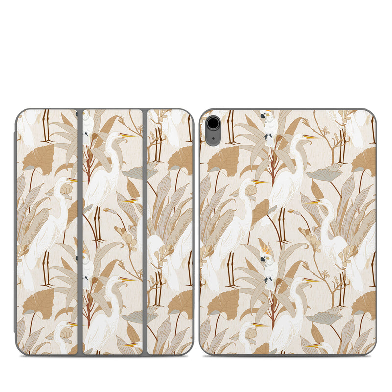 Smart Folio for iPad Series Skin design of Plant, Branch, Organism, Twig, Art, Fawn, Painting, Tail, Pattern, Illustration, with white, brown, gray, yellow, orange colors