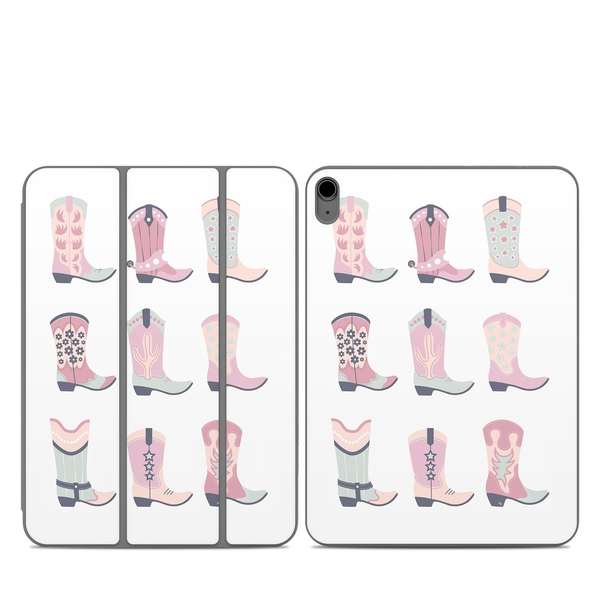 Smart Folio for iPad Series Skin design of Footwear, Shoe, White, Durango boot, Product, Fashion, Textile, Pink, Font, Red, with pink, white, blue, brown colors