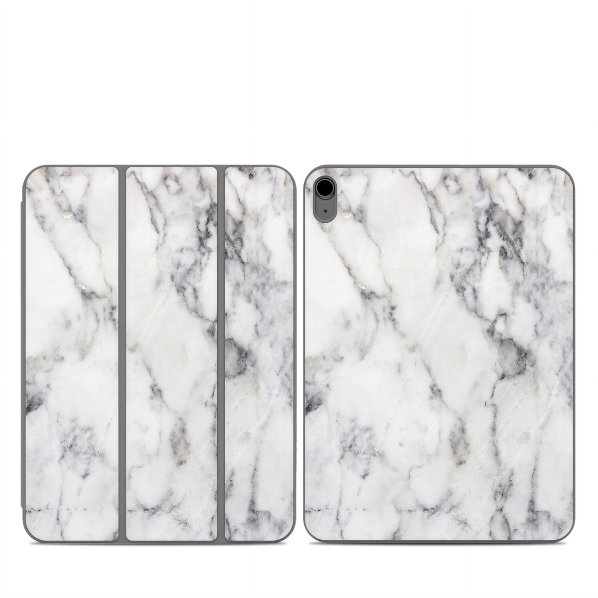 Smart Folio for iPad Series Skin design of White, Geological phenomenon, Marble, Black-and-white, Freezing, with white, black, gray colors