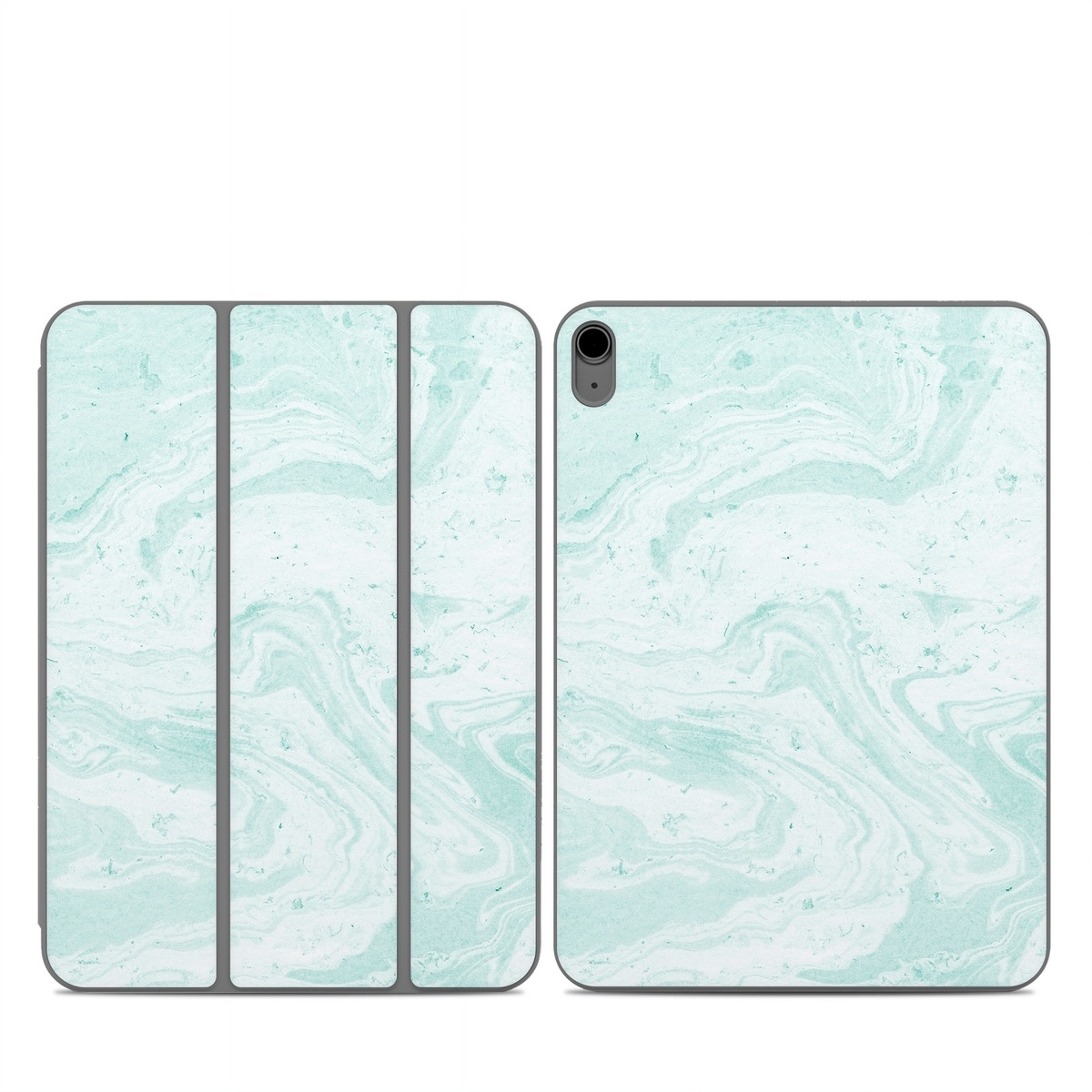 Smart Folio for iPad Series Skin design of White, Aqua, Pattern, with green, blue colors
