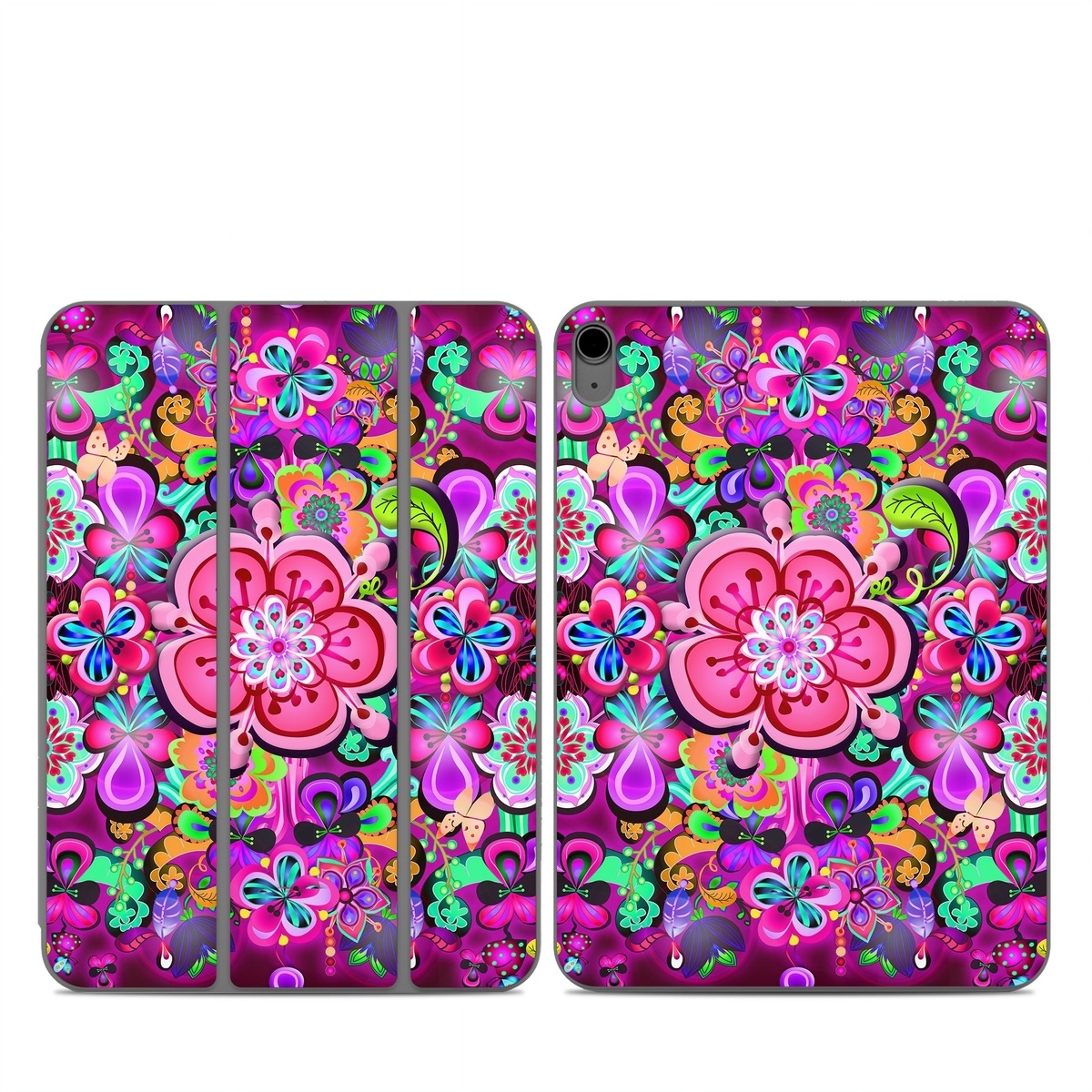 Smart Folio for iPad Series Skin design of Pattern, Pink, Design, Textile, Magenta, Art, Visual arts, Paisley, with purple, black, red, gray, blue colors