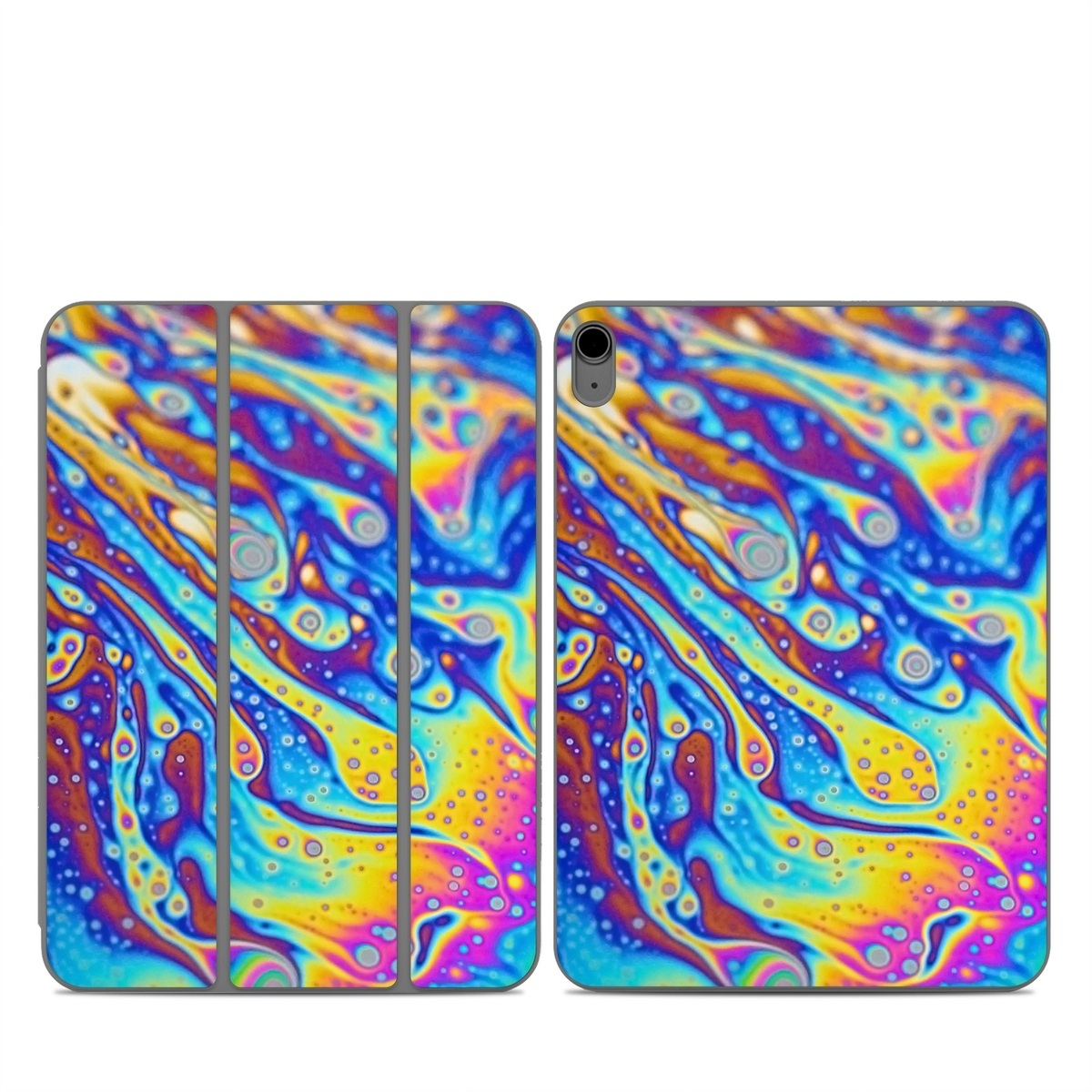 Smart Folio for iPad Series Skin design of Psychedelic art, Blue, Pattern, Art, Visual arts, Water, Organism, Colorfulness, Design, Textile, with gray, blue, orange, purple, green colors