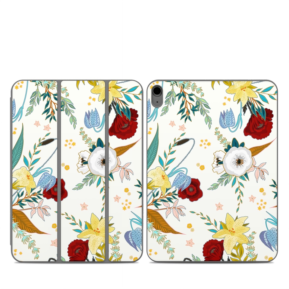 Smart Folio for iPad Series Skin design of Floral design, Pattern, Wrapping paper, Botany, Design, Flower, Wallpaper, Plant, Clip art, Pedicel, with white, blue, red, yellow, pink, orange colors