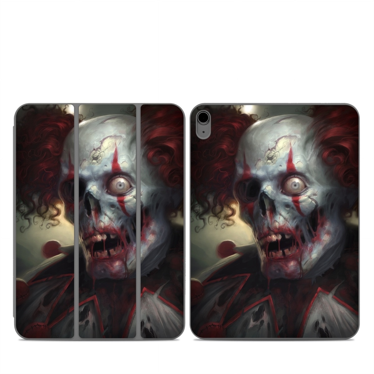 Smart Folio for iPad Series Skin design of Illustration, Fictional character, Fiction, Supervillain, Demon, Art, Zombie, Ghost, Supernatural creature, Flesh, with black, gray, green, red colors