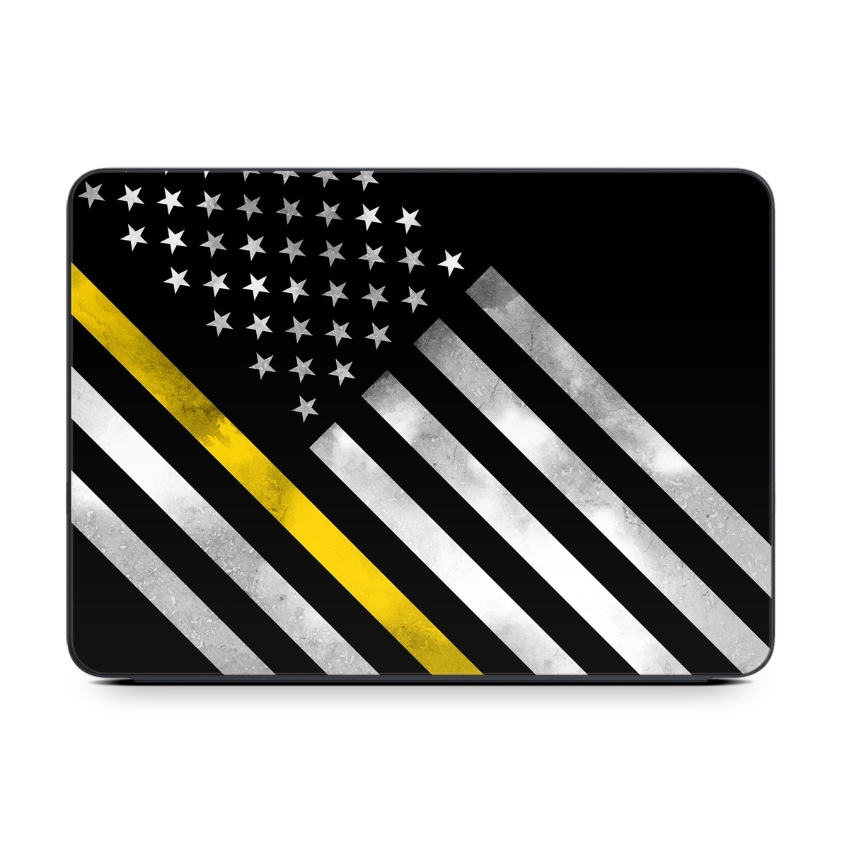 Smart Keyboard Folio for iPad Series Skin design of Flag of the united states, Flag, Yellow, Line, Black-and-white, Pattern, Monochrome, Graphic design, Parallel, with black, white, gray, yellow colors