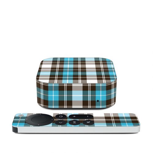 Turquoise Plaid Apple TV 4K 2nd Gen Skin