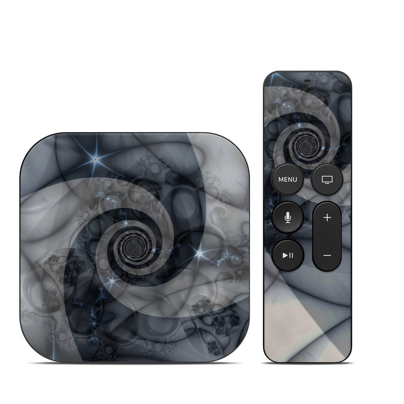 Apple TV HD, 4K 1st Gen Skin design of Eye, Drawing, Black-and-white, Design, Pattern, Art, Tattoo, Illustration, Fractal art, with black, gray colors