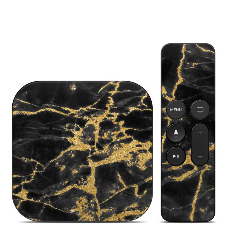 Apple TV HD, 4K 1st Gen Skin design of Black, Yellow, Water, Brown, Branch, Leaf, Rock, Tree, Marble, Sky, with black, yellow colors