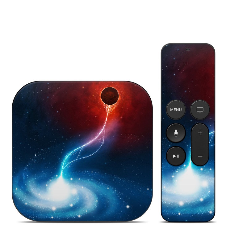 Apple TV HD, 4K 1st Gen Skin design of Outer space, Atmosphere, Astronomical object, Universe, Space, Sky, Planet, Astronomy, Celestial event, Galaxy, with blue, red, black colors