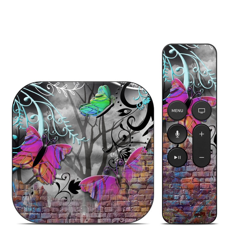Apple TV HD, 4K 1st Gen Skin design of Purple, Graphic design, Art, Pattern, Graffiti, Organism, Street art, Wall, Font, Illustration, with red, black, gray, purple, orange, blue, green colors