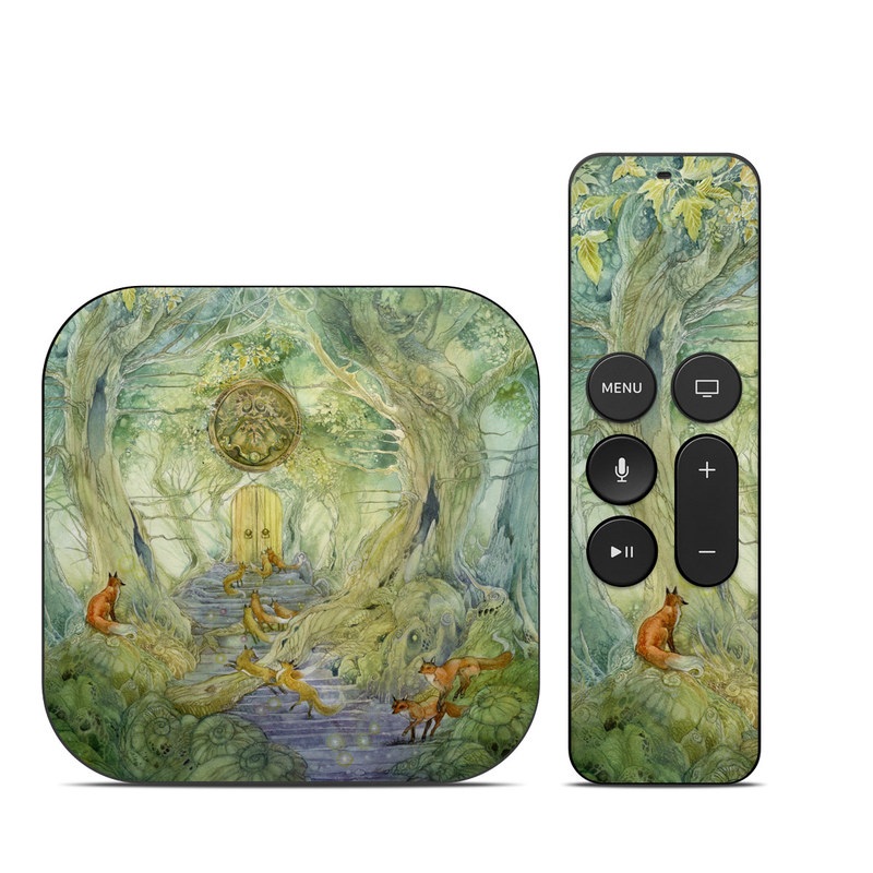 Apple TV HD, 4K 1st Gen Skin design of Painting, Art, Mythology, Visual arts, Watercolor paint, Organism, Fictional character, Modern art, Landscape, Acrylic paint, with green, brown, red, yellow, blue, purple colors