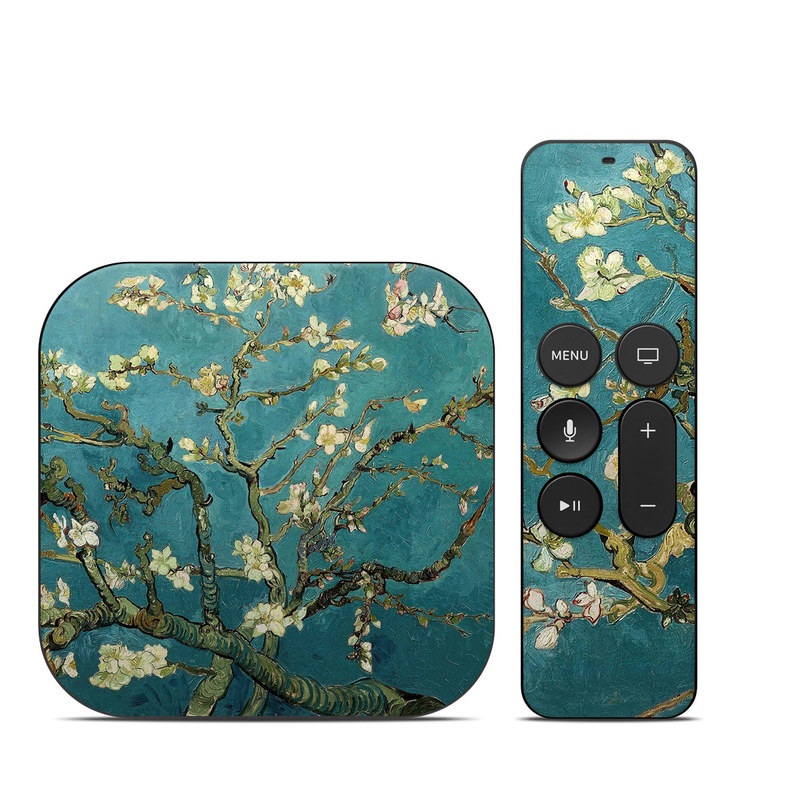Apple TV HD, 4K 1st Gen Skin design of Tree, Branch, Plant, Flower, Blossom, Spring, Woody plant, Perennial plant, with blue, black, gray, green colors