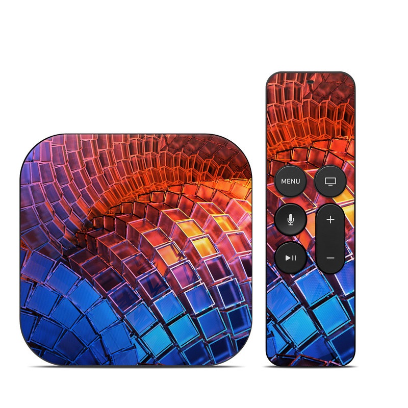 Apple TV HD, 4K 1st Gen Skin design of Blue, Red, Orange, Light, Pattern, Architecture, Design, Fractal art, Colorfulness, Psychedelic art, with black, red, blue, purple, gray colors