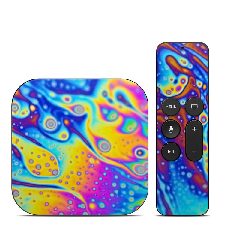 Apple TV HD, 4K 1st Gen Skin design of Psychedelic art, Blue, Pattern, Art, Visual arts, Water, Organism, Colorfulness, Design, Textile, with gray, blue, orange, purple, green colors
