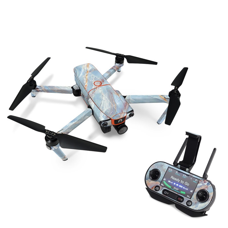 Autel EVO Skin design of Blue, Azure, Aqua, Onyx, with blue, red, orange, white colors