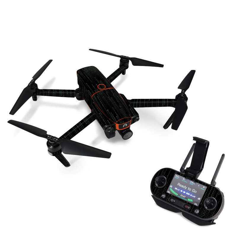 Autel EVO Skin design of Green, Black, Pattern, Symmetry, with black colors