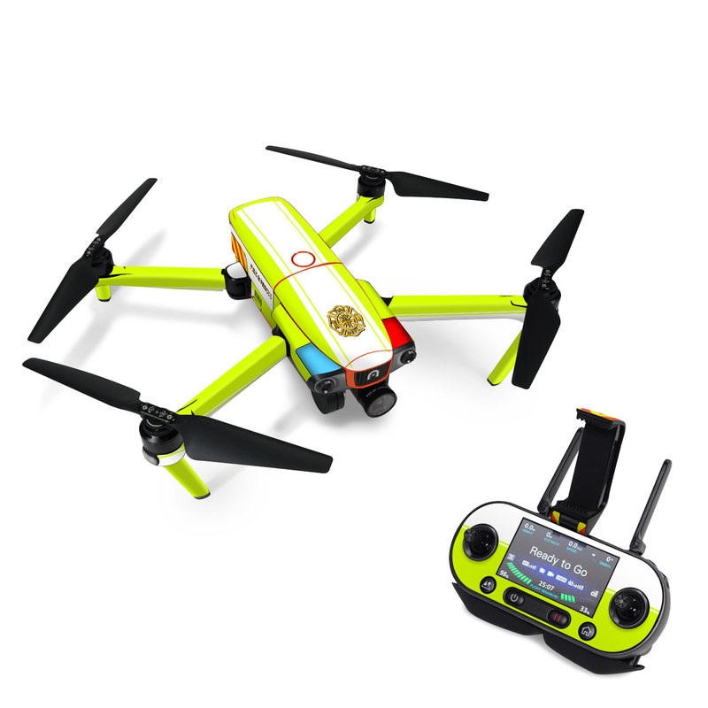 Autel EVO Skin design of Yellow, Line, Font, Military rank, with white, green, red, yellow colors