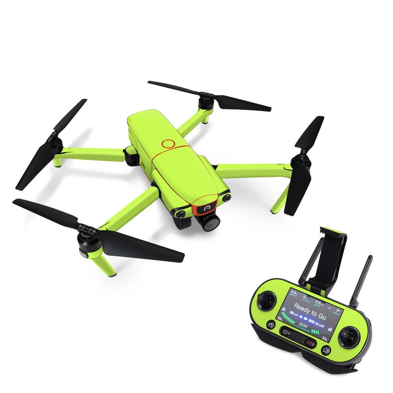 Autel EVO Skin design of Green, Yellow, Text, Leaf, Font, Grass, with green colors