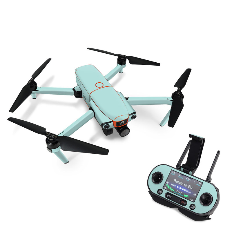 Autel EVO Skin design of Green, Blue, Aqua, Turquoise, Teal, Azure, Text, Daytime, Yellow, Sky, with blue colors